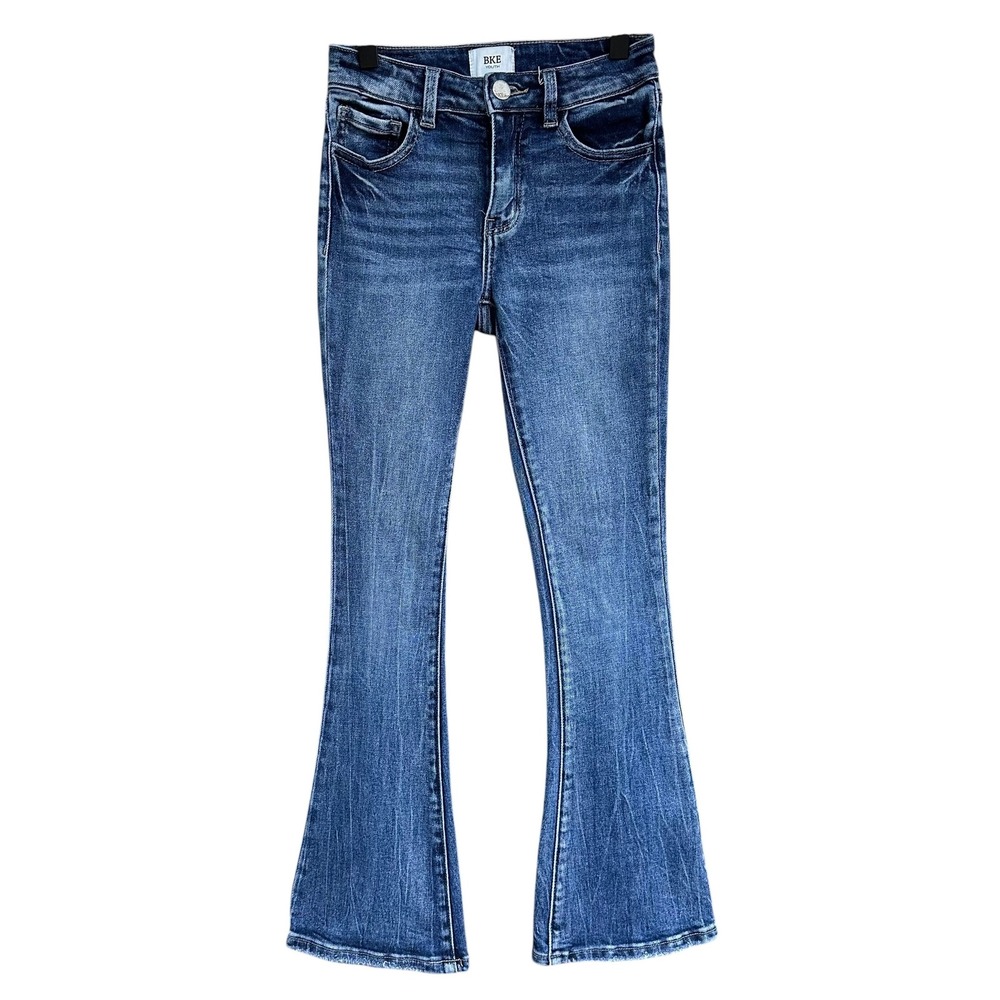 BKE Youth Girls Mini Billie Bootcut Jeans Medium Wash Size 10R Adjustable Waist